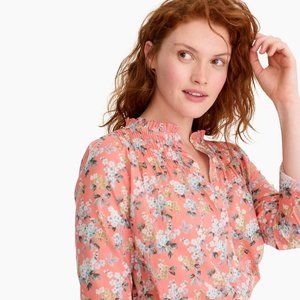 J. Crew Liberty Fabric Arts Josephine floral ruffle popover shirt  0 XS L0607